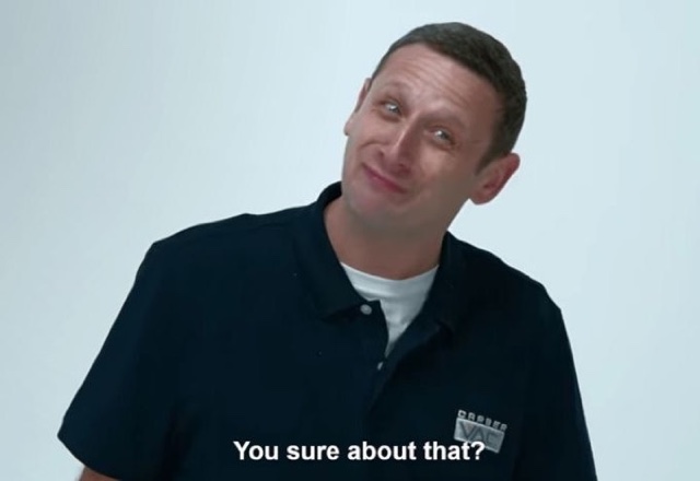Reaction image of a man smiling skeptically with the words You sure about that?